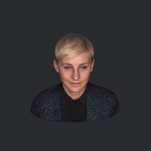 model-4.png Ellen Degeneres-bust/head/face ready for 3d printing