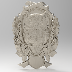 Owl_Shield.png Download free STL file Owl shield for CNC • 3D printable model, Boris3dStudio