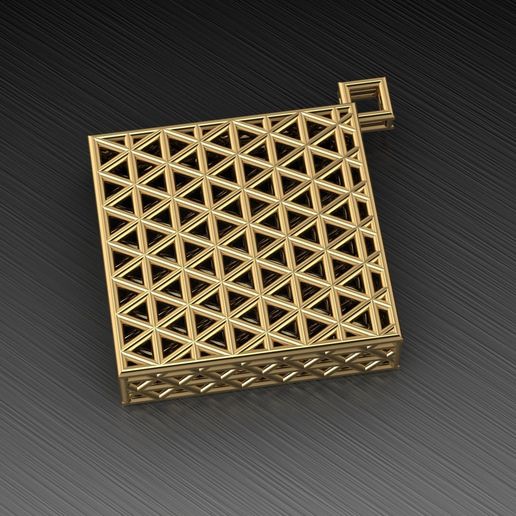Modern Square Fusion Necklace Pendant Design