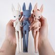 1.jpg BJD Doll stl 3D Model for printing Bunny Rabbit Furry Anthro Ball Jointed Art Doll 23cm
