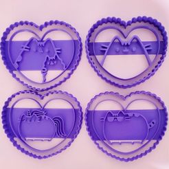 WhatsApp-Image-2022-05-26-at-3.34.53-PM.jpeg STL file Pack of Pusheen Heart Shaped Cutters・3D print object to download, pekole