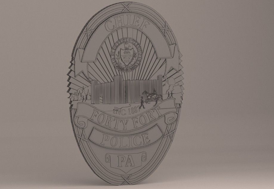 srgf.jpg STL-Datei Forty Fort Police Badge・3D-druckbares Modell zum Herunterladen, baselrafat