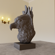 harpy-eagle-bust-3.png Harpy eagle bust statue STL 3d print file