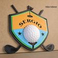 trofeo-insignia-golf-impresion3d-green-cesped-cartel.jpg Shield, Badge, Golf, tournament, masters, ball, green, grass, hole, clubs, course, ball