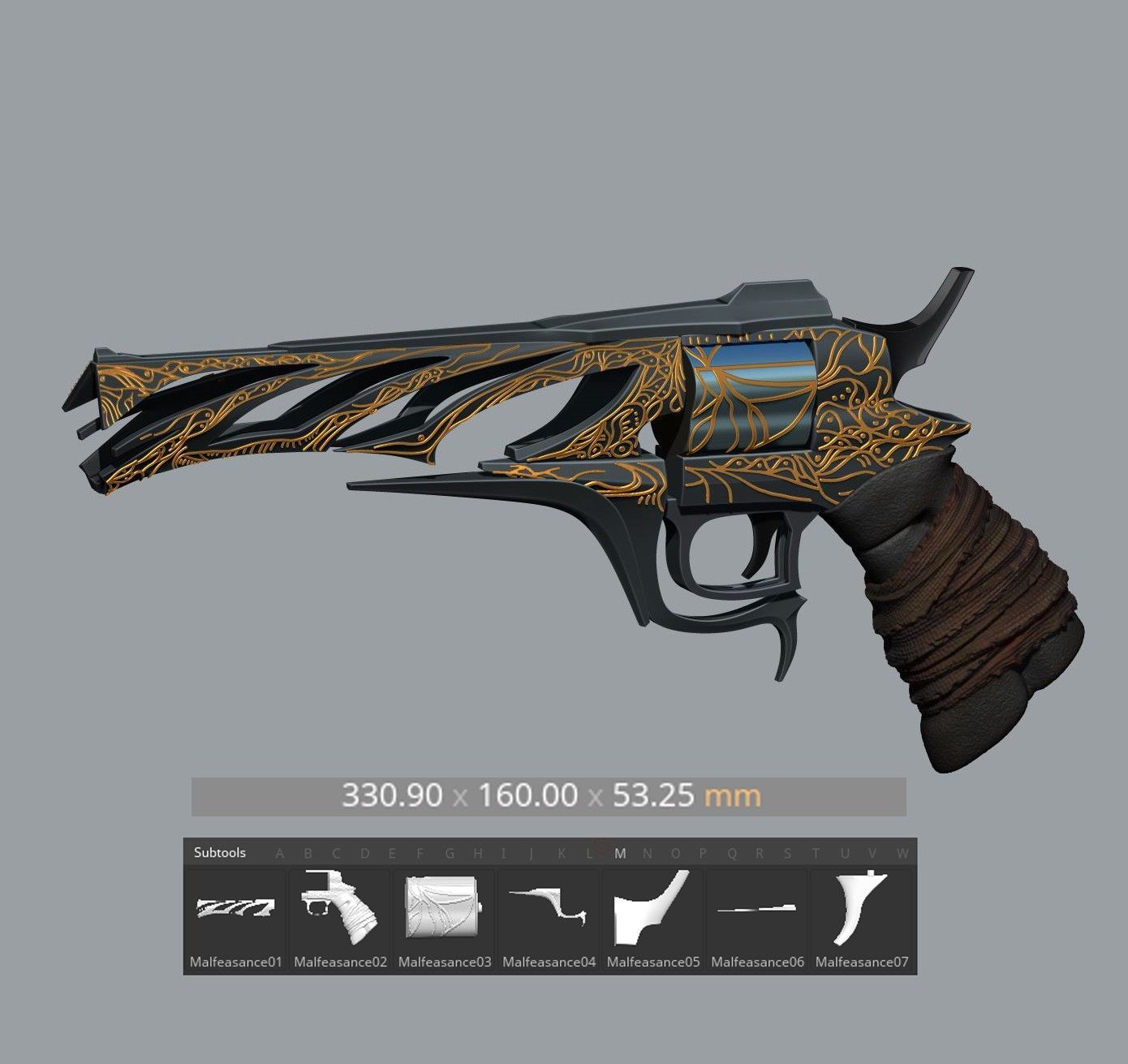 001.jpg STL file Malfeasance Gun - Destiny 2 Gun・3D printer model to download, Bstar3Dart