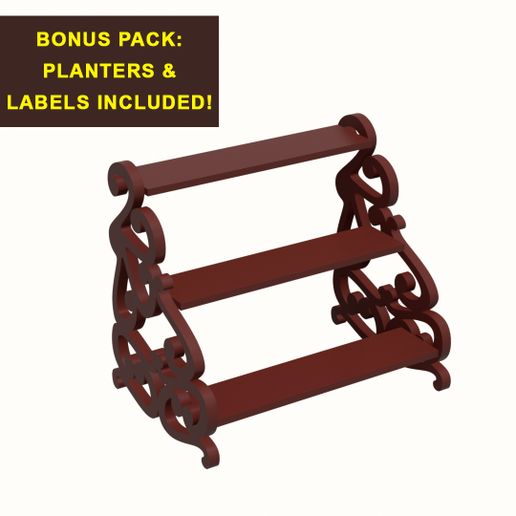 VICTORIAN GARDEN FLOWER STAND SET STL - 1:12 SCALE 3D PRINT DOLLHOUSE