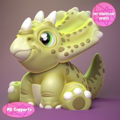 tricreptops1.jpg Cute Triceratops  (NO SUPPORTS)