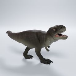 Rex_walking_1-copy.jpg Fichier STL Tyrannosaurus Rex marchant mignon dino - pré-soutenu・Objet pour impression 3D à télécharger