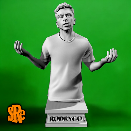 Busto Rodrygo Goes Futbolista del Real Madrid y la Seleccion de Brasil 3D model