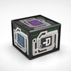 CHSAT2.jpg STL file Subnautica Cube with Alien Tablets AS Candle Holder・Model to download and 3D print