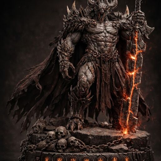 Shattered Blade Superior – Demon Warlord STL