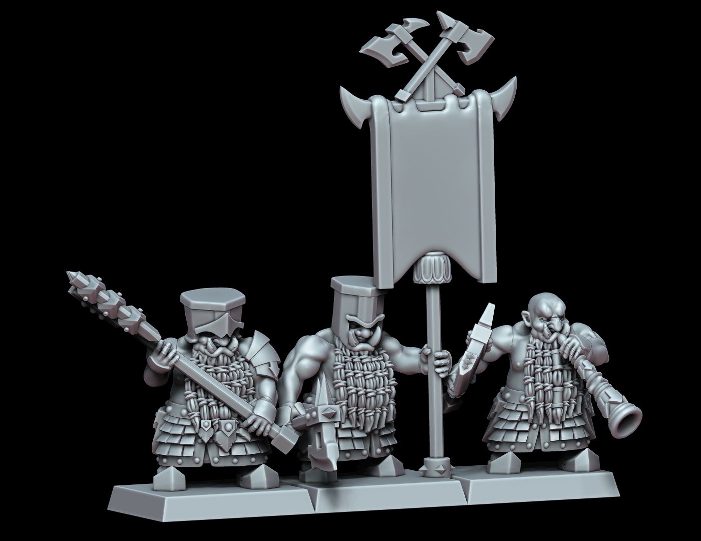 STL file Chaos Dwarf Command Group 3・Design to download and 3D print・Cults