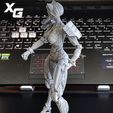 kungfu_girl_Print_04.jpg Cyberpunk kungfu girl 3D Print (over 180 mm)