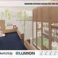 Bedroom-Interior-Design-for-two-kids-8.jpg Bedroom Interior Design for kids with built-in study table