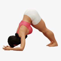 24.jpg Sporty Woman Practicing Yoga Downward Facing Dog Pose 3D Print Model