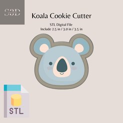 Koala-1.png Koala Digital STL Files Download - Koala Cookie Cutters Printable - Cookie Cutter