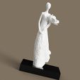 Frau-mit-Rose-Schwarz-Weiß.jpg Sculpture 25,4cm / Sculpture 10 inch / Woman with flower