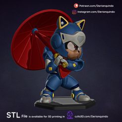 i) Patreon.com/Derianquindo i) Instagram.com/Derianquindo ST i File is available for 3D printing in cults3D.com/Derianquindo Fichier 3D Guido / Fanart de Samurai Pizza Cats・Modèle pour imprimante 3D à télécharger