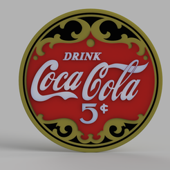 0e90cb7a-3192-4f2f-ab9b-4c11605a1a18.png STL file Coca-Cola vintage, Retro sign/ plaque/ wall art・Template to download and 3D print