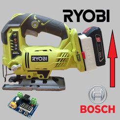 00.jpg STL file Bosch Pro on Ryobi ONE+ Adapter・Model to download and 3D print