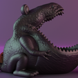 render_6.png Файл STL Скульптура динозавра Настольный органайзер для ключей в прихожей・Дизайн 3D принтера для загрузки
