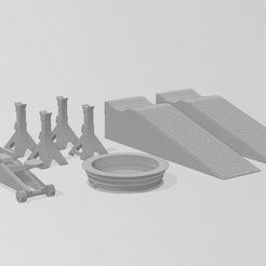 garage-set-2.png STL file 1:24 Garage Set・3D print design to download