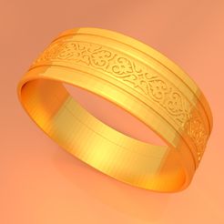 Preview-Wedding Gold Ring KTWR01 3D Printing Models  by KTkaraj.jpg STL-Datei Gold-Hochzeitsring KTWR01・3D-Druck-Idee zum Herunterladen, KTkaRAJ