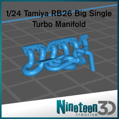 bitmap.png Fichier STL 1/24 Tamiya RB26 Big Single Turbo Manifold・Modèle imprimable en 3D à télécharger