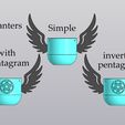 1.jpg Set 3 Hanging Planters Angel wings with or without pentagram