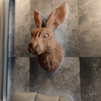 rabbit-wall-2-view-3.png rabbit head wall mount STL