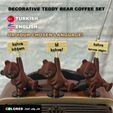 bear.jpg Decorative Teddy Bear Coffee Set – Customizable Language Signs (Colored 3D Print)
