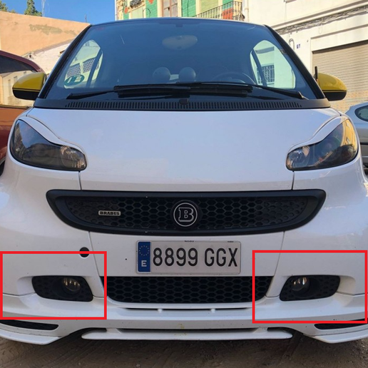 🌫️ Smart ForTwo 451 Brabus Fog Light Grille・ STL File for 3D