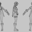 Wireframe.png Cammy Street Fighter Lowpoly Rigged
