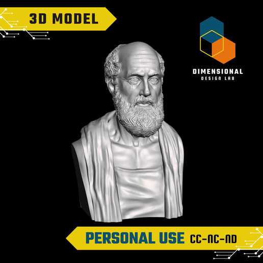 Hippocrates-Personal.png Modelo 3D de Hipócrates - Ficheiro STL de alta qualidade para impressão 3D (USO PESSOAL)