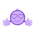 Hugging emoji with heart eyes hanging.stl Articulated, print-in-place: hugging emoji with heart eyes