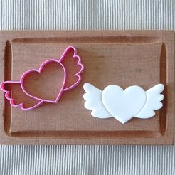 DSC06618.jpg STL file cookie cutters cookie cutters heart wings・3D printer design to download