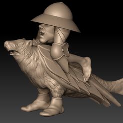 fishbirdrider.jpg Fichier STL CAVALIER POISSON-RAT DE HIERONYMUS BOSCH ART・Design pour imprimante 3D à télécharger