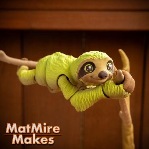 Sloth-7-copy.jpg Sloth plus Tree display, Articulated fidget figure, 3mf included