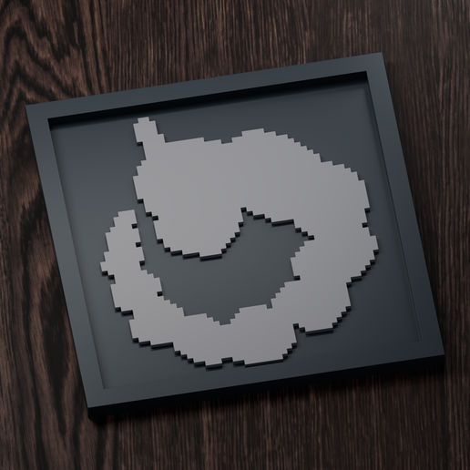 Onix - Pokemon Silhouette Frame | Gen 1 sprite style | STL