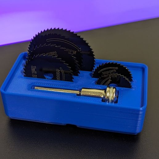Gridfinity 1x2 for HSS Mini Round Saw Blade Set