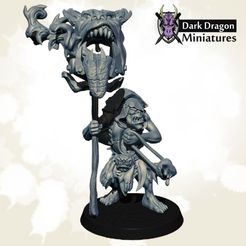 Pree Miniatures Free STL file Wargame Hoborc Barf Banner Hero (Warhammer, DND, Pathfinder, Miniatures)・3D printing idea to download