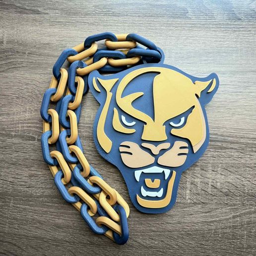 Florida International Panthers Logo Oversized Necklace, Pendant Chain 3D model
