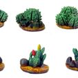 Small-Cactus-Minis-D1.jpg Cactus plant set fantasy scatter terrain (desert plants and scatter terrain, tabletop/wargame terrain)