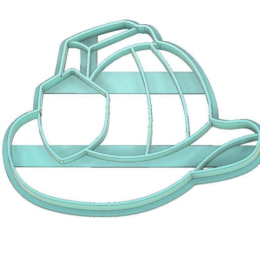 FIREFIGHTER HELMET COOKIE CUTTER, HELMET COOKIE CUTTER, FIREFIGHTER COOKIE CUTTER, COOKIE CUTTER, FONDANT CUTTER, FIREFIGHTER, HELMET - 3D model önizlemesi