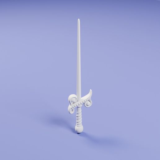 Ornate Swept Hilt Sword with Scrolled Guard Replica — 3D Printable Cosplay | Collector Piece | Fan Gift