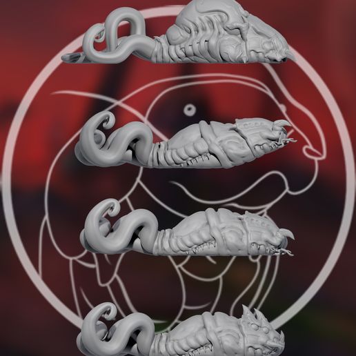 👽 Larva (SC II)・Free OBJ File for 3D printing・Cults