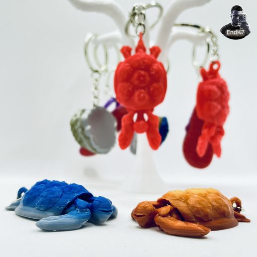 IMG_14911.jpg Cute Tiny Turtle Keychain - flexi Fin - Articulated - Print in Place - No Supports