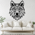 Wolf-Facex.png Low Poly Wolf Face 2D Wall Art/Window Art