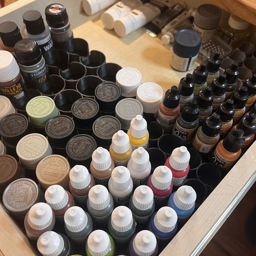 Miniature Paint Holders & Drawer Organizer 3D model
