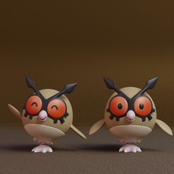 hoothoot-render.jpg Pokemon - Hoothoot with 2 poses